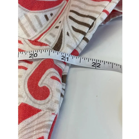 JM Collection Petite Womens L Cream Paisley V Neck  Linen Blouse - Picture 5 of 10